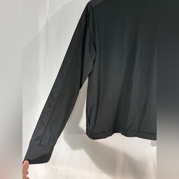 Vintage Y2K Nike Quarter Zip Pullover Sweatshirt XL Black Mesh Logo Top - Picture 6 of 6